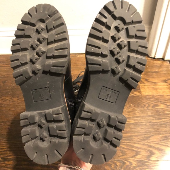 Sun + Stone Lug Sole Platform Combat Boots - Picture 7 of 8